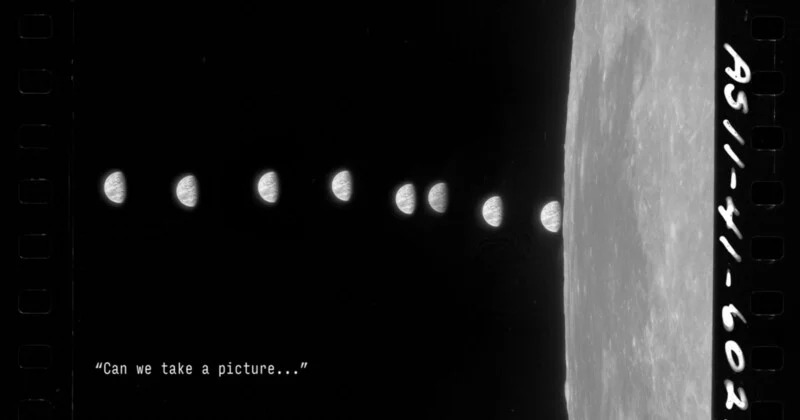Первые кадры востока Земли, захваченные с борта Apollo 11