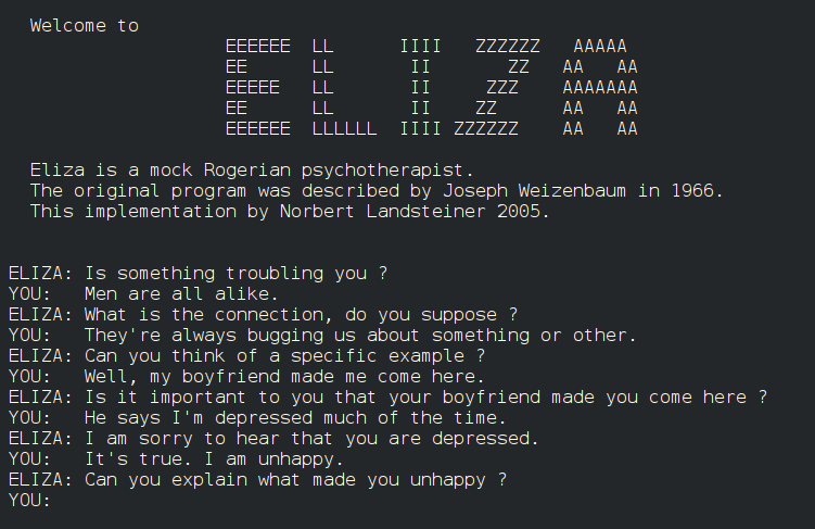 Спілкування з програмою ELIZA