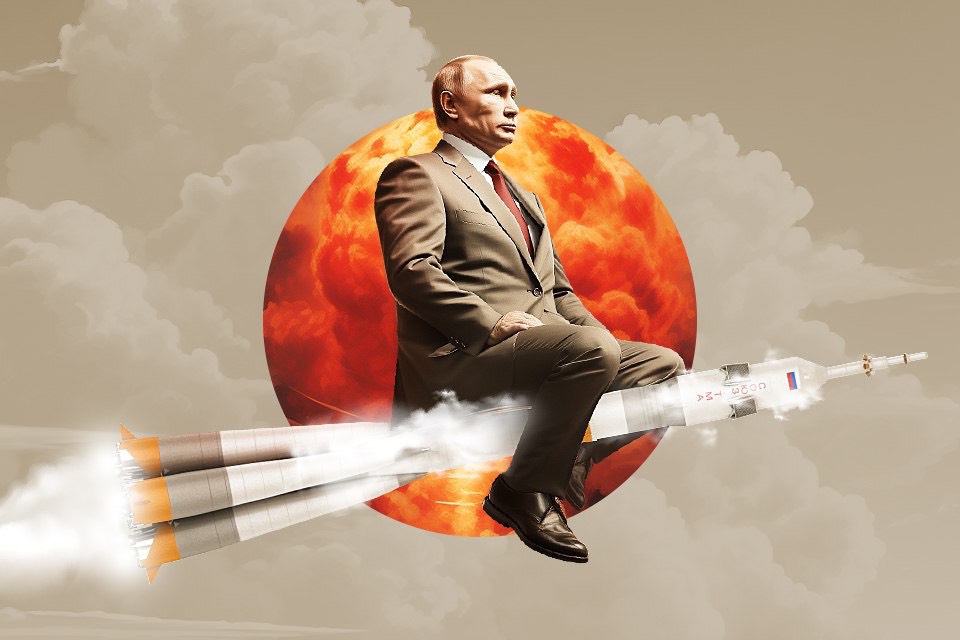 путін у космосі на ракеті