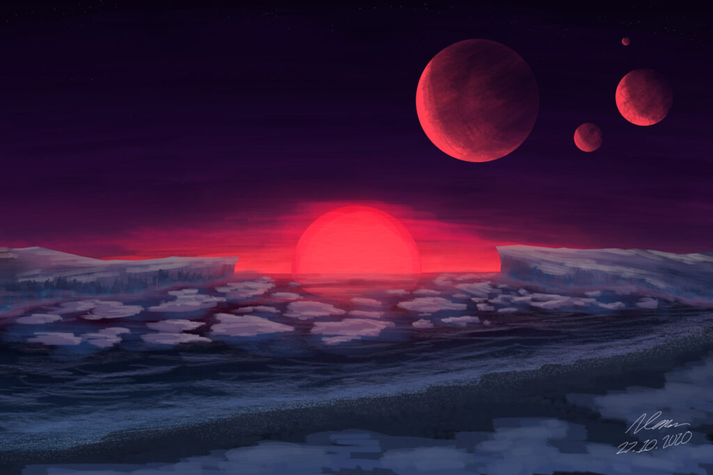 Уявлення художника про TRAPPIST-1e Уявлення художника про TRAPPIST-1e