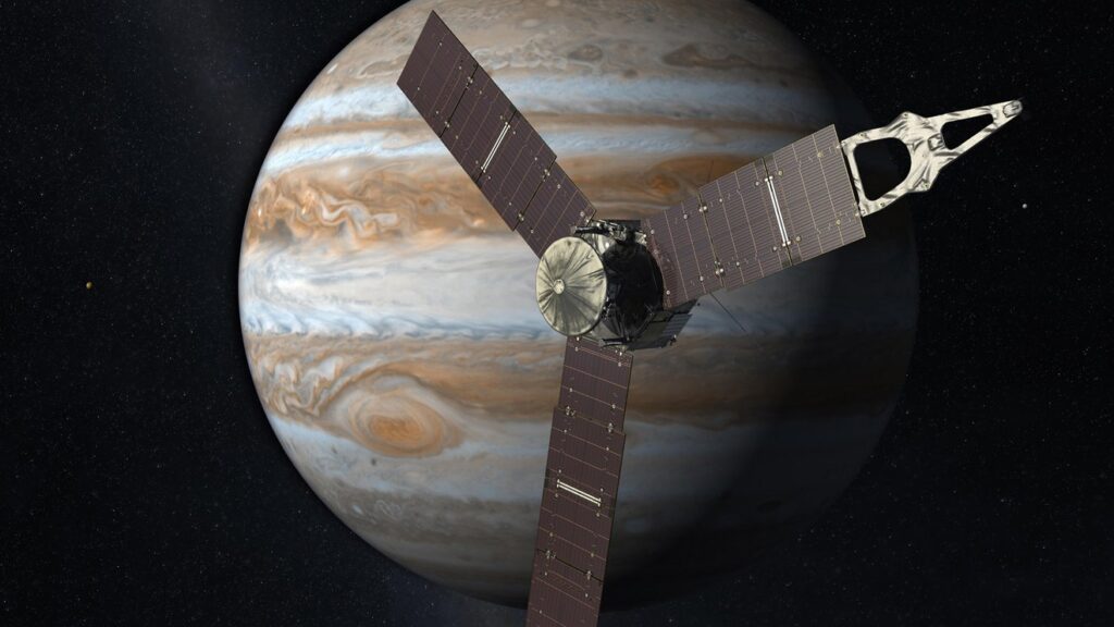 Величезні сонячні панелі апарата Juno можуть забезпечувати його енергією навіть біля Юпітера Величезні сонячні панелі апарата Juno можуть забезпечувати його енергією навіть біля Юпітера