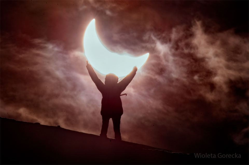Clouded Sky. A Partial Solar Eclipse over Iceland