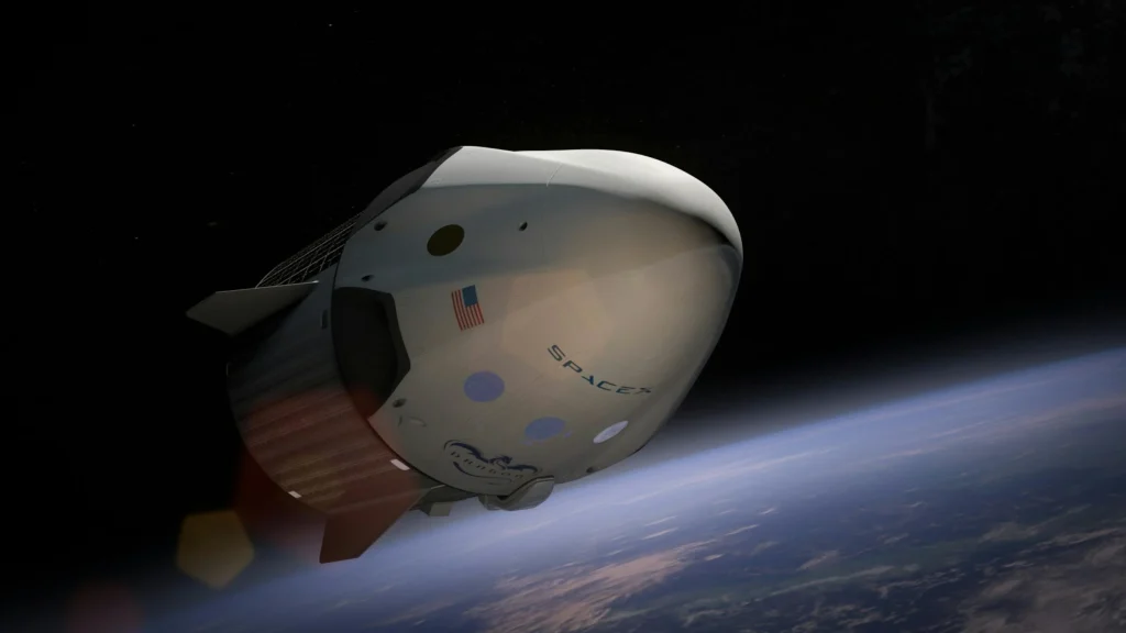 SpaceX. A rocket in Earth orbit.