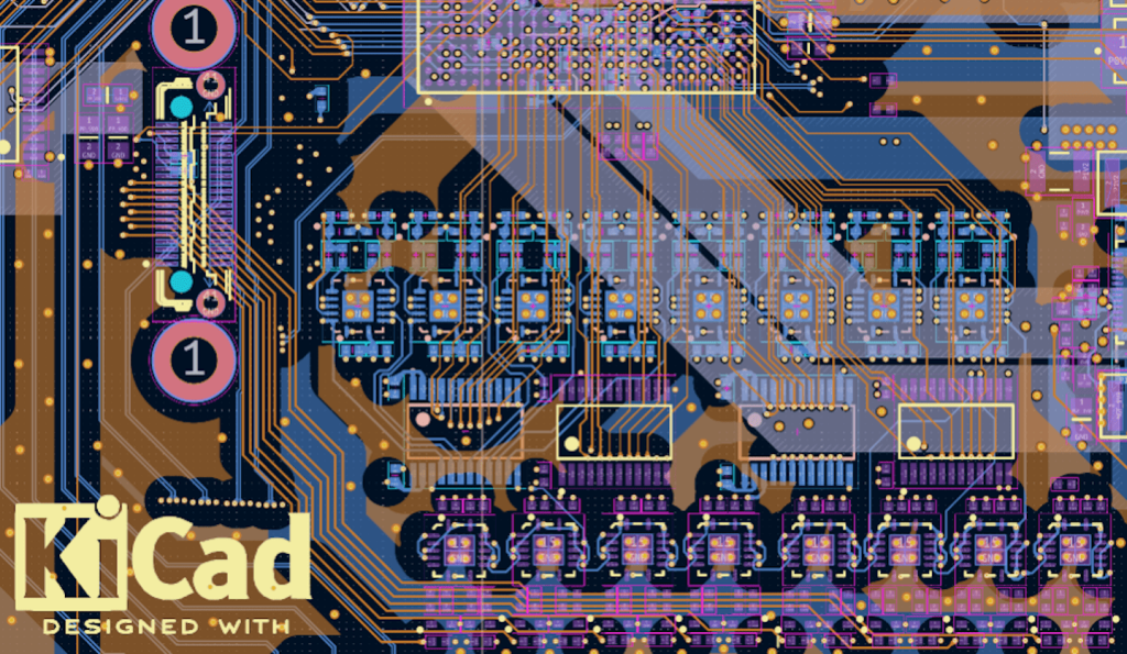 Розведення друкованої плати, виконане в програмі KiCad.