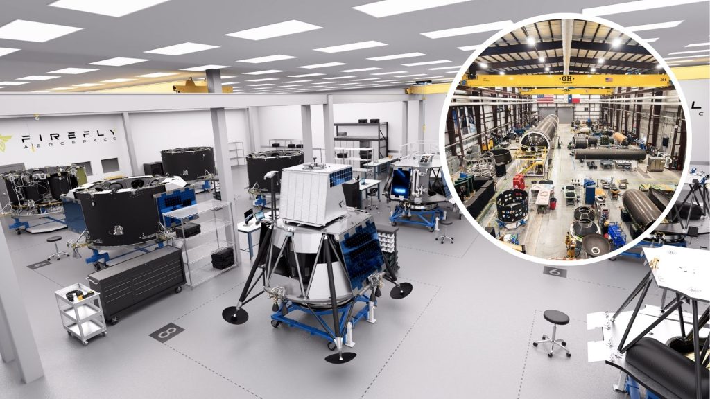 Рендер нового чистого залу Firefly Aerospace на виробничому об'єкті в Сідар-Парку, Техас