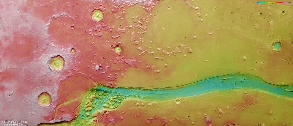 Топографічна карта Shalbatana Vallis на Марсі
